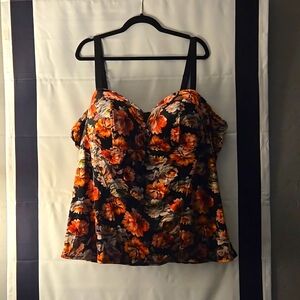 Torrid Velvet Floral Zip Corset